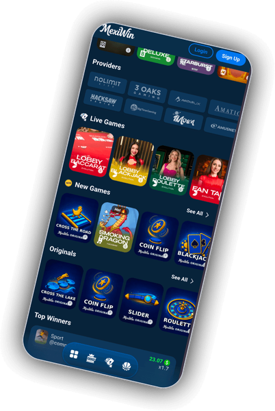 Pantalla de proveedores de MexiWin con categorías de estudios de casino disponibles